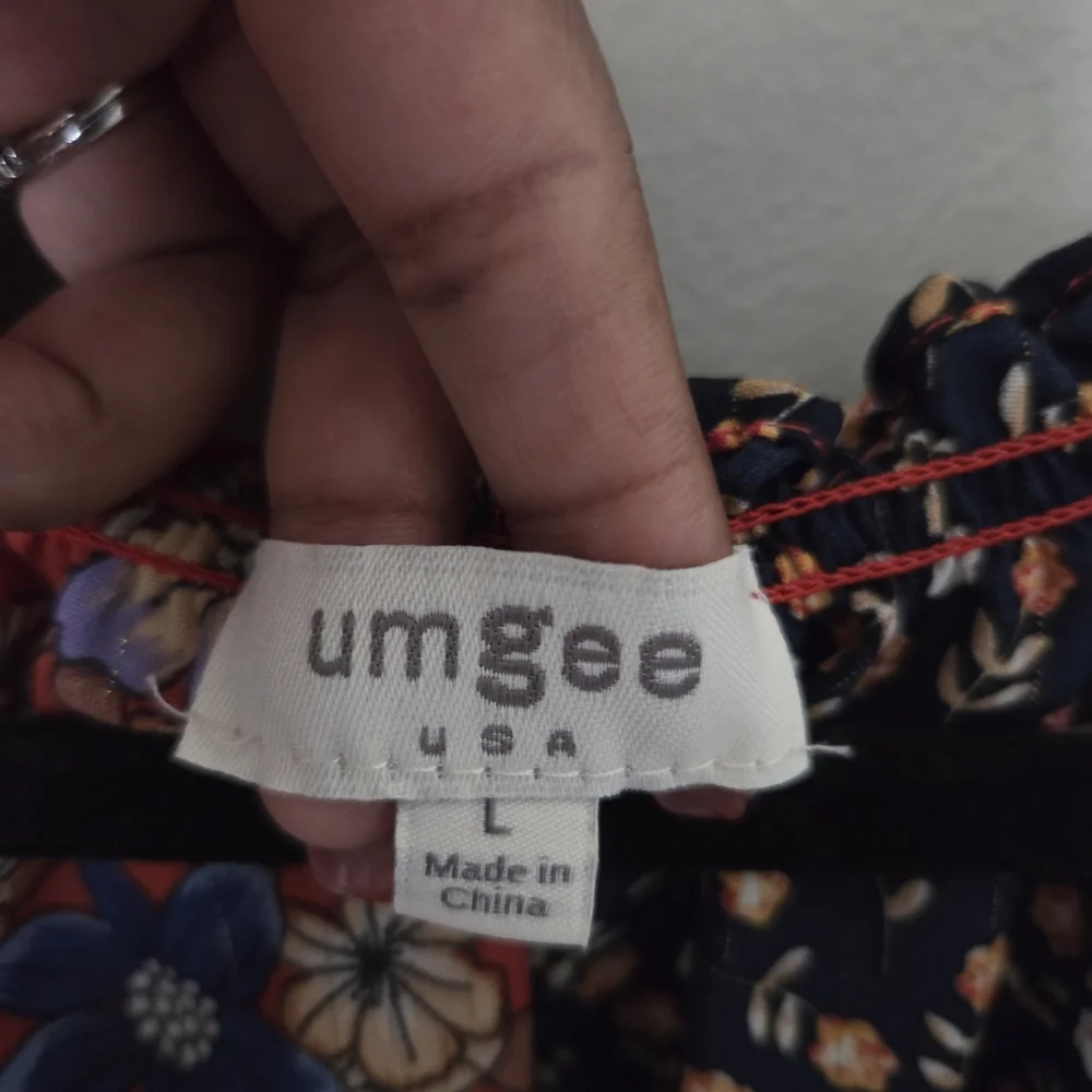 Umgee Womens Mix Media Lightweight Bohemian Blouse Top. Sz L - Picture 5 of 6